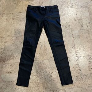 Black pleather Zara pants